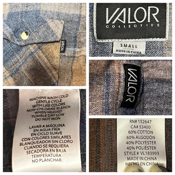 Valor Collective Plaid Flannel Shirt S Soft 2 Pocket Boho Comfortable - Picture 11 of 16